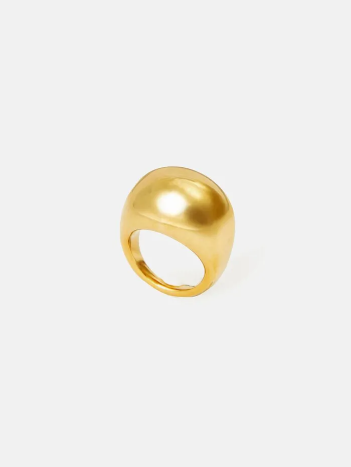 Jigsaw Chunky Dome Ring Gold Women Jewellery