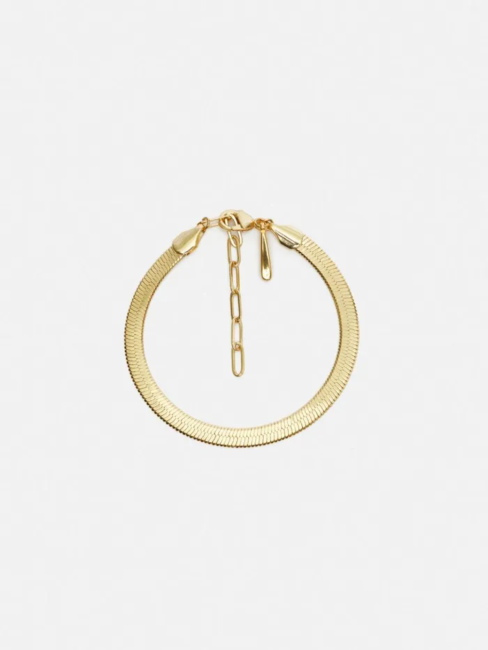 Jigsaw Chunky Snake Chain Bracelet Gold Women Jewellery
