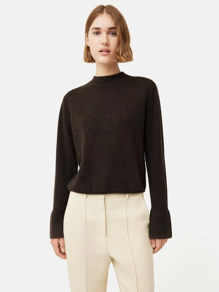 Jigsaw Cloud Cashmere Eldon Jumper Brown Melange Women Knitwear and Cashmere