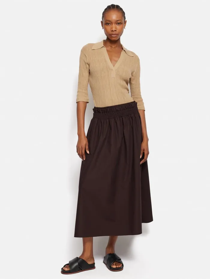 Jigsaw Collar Knitted Top Stone Women Shirts and Tops