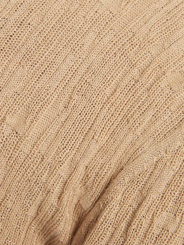 Jigsaw Collar Knitted Top Stone Women Shirts and Tops