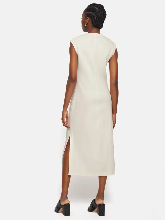 Jigsaw Column T Shirt Dress Cream Women Dresses and Jumpsuits