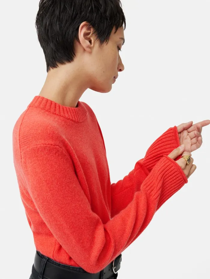 Jigsaw Compact Wool Cashmere Blend Jumper Coral Women Knitwear and Cashmere