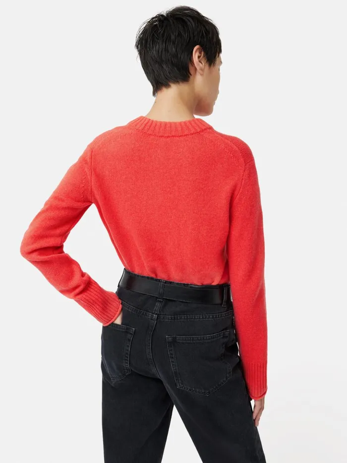 Jigsaw Compact Wool Cashmere Blend Jumper Coral Women Knitwear and Cashmere