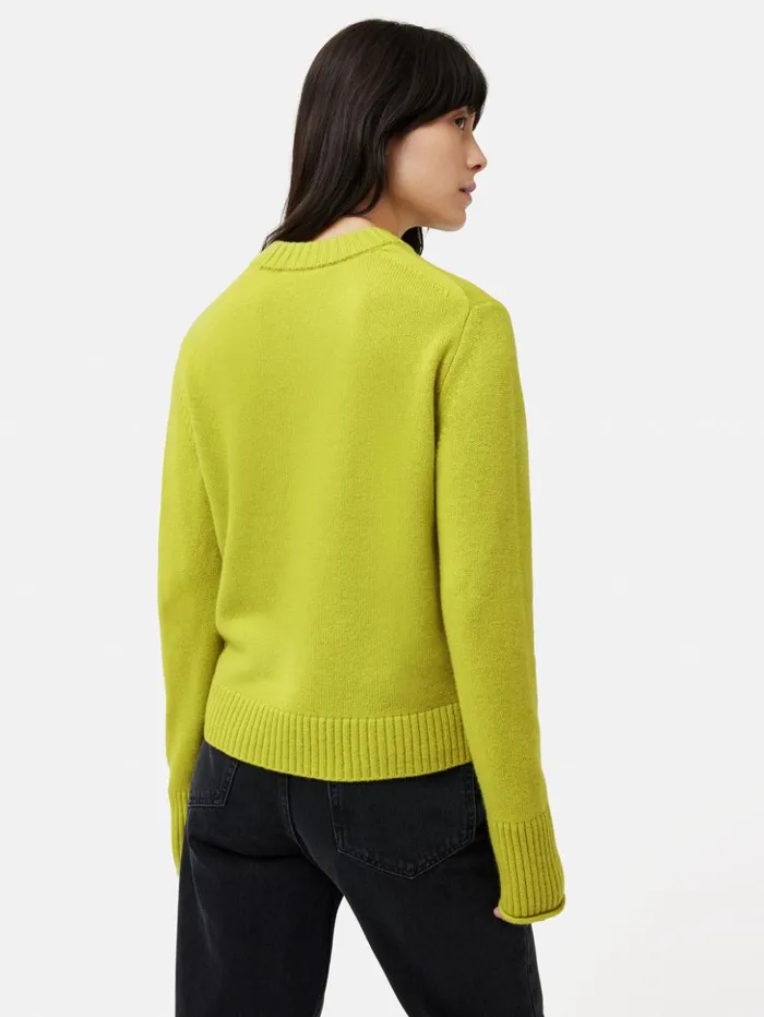 Jigsaw Compact Wool Cashmere Blend Jumper Lime Women Knitwear and Cashmere