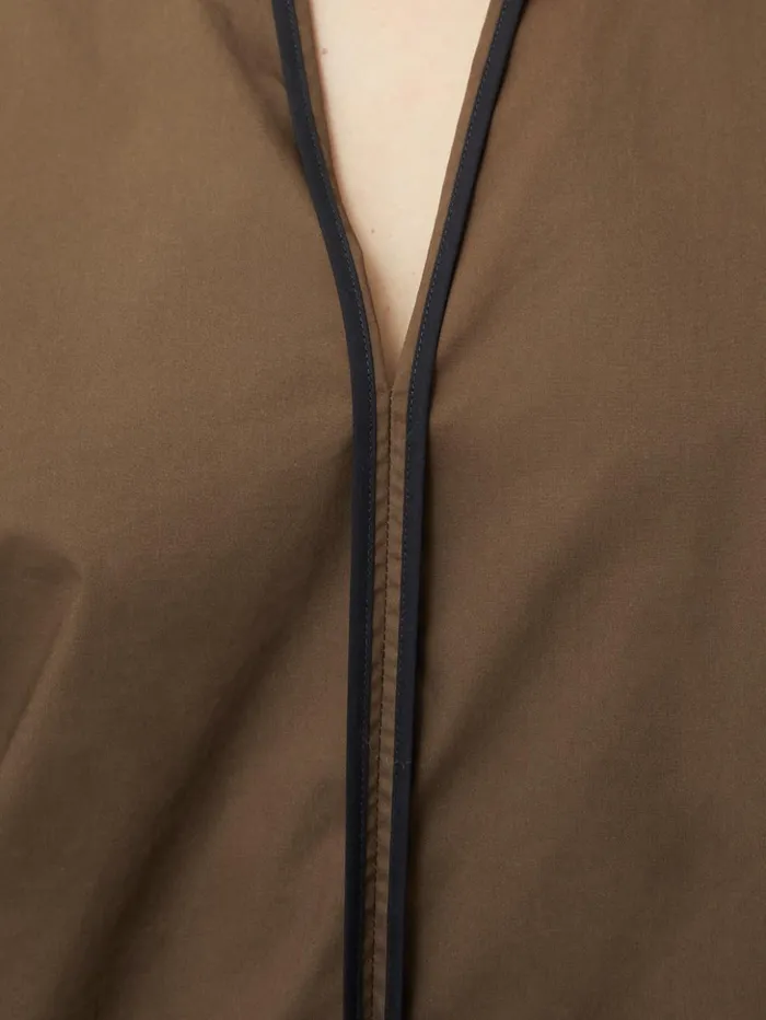 Jigsaw Contrast Tape Detail Top Brown Women Shirts and Tops