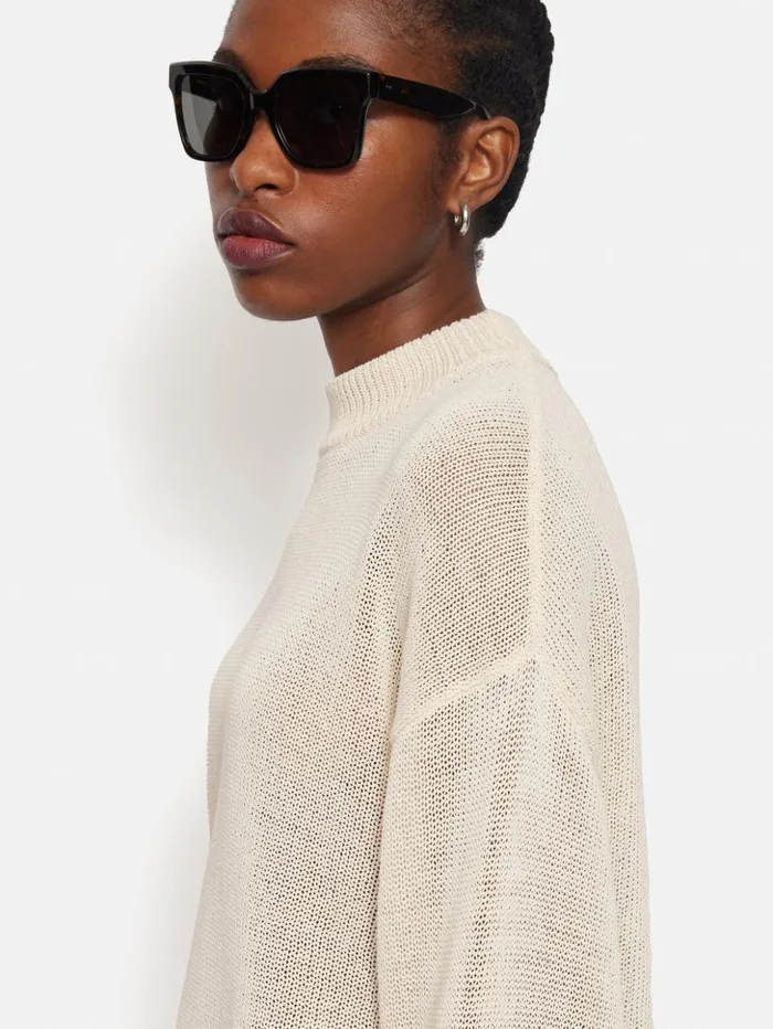 Jigsaw Corded Cotton Blend Jumper Cream Women Shirts and Tops