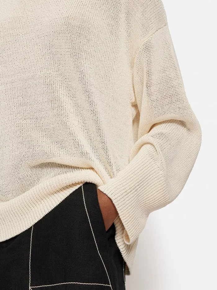 Jigsaw Corded Cotton Blend Jumper Cream Women Shirts and Tops