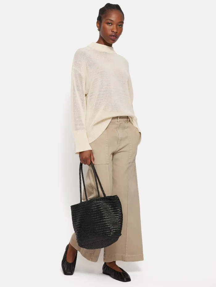 Jigsaw Corded Cotton Blend Jumper Cream Women Shirts and Tops
