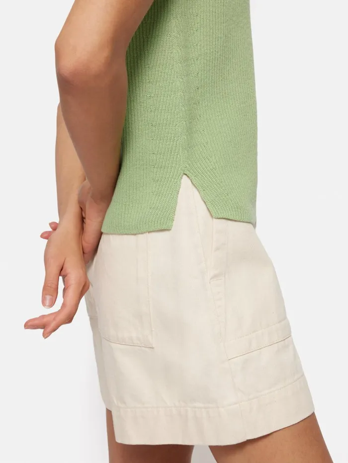Jigsaw Cotton Blend Crew Tank Pistachio Women Knitwear and Cashmere