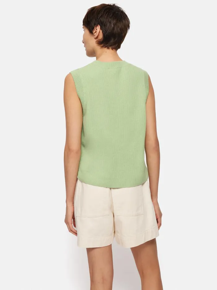 Jigsaw Cotton Blend Crew Tank Pistachio Women Knitwear and Cashmere