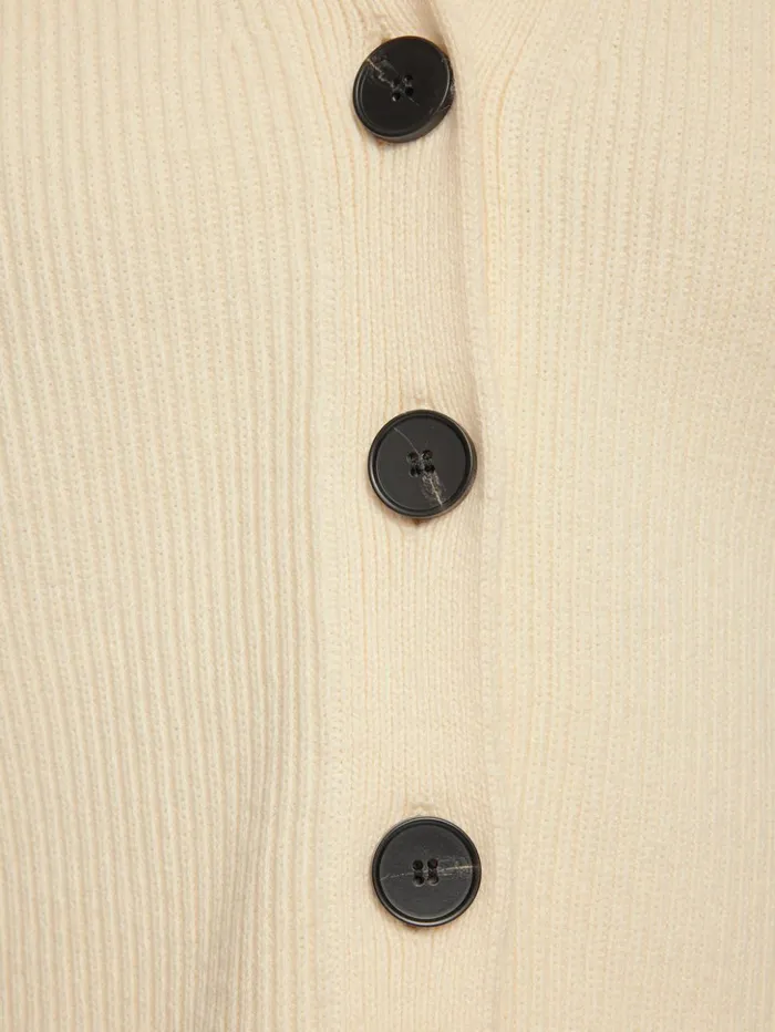 Jigsaw Cotton Blend Waistcoat Ivory Women Knitwear and Cashmere