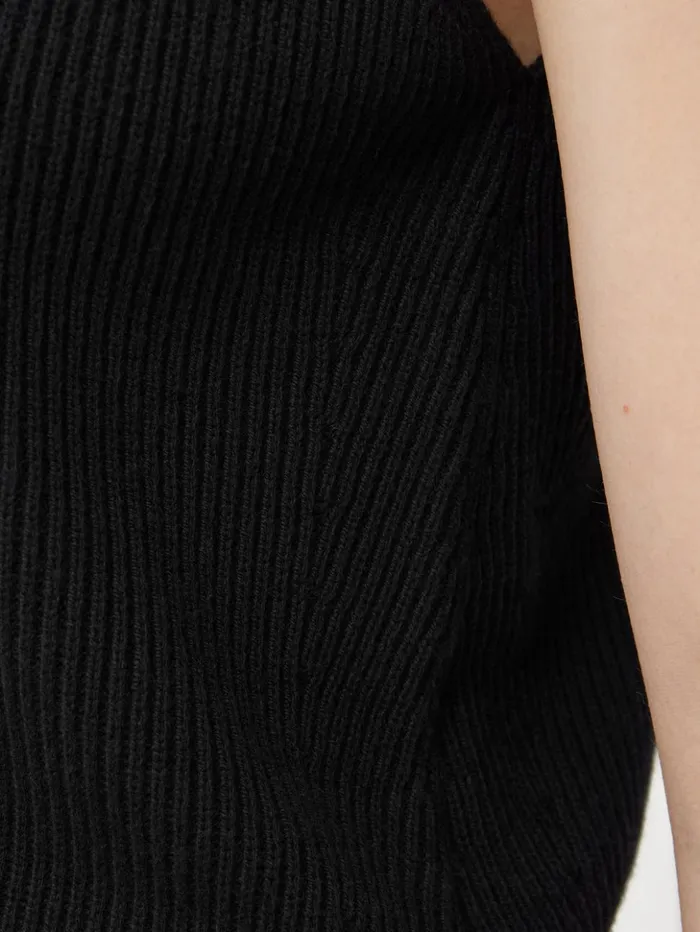 Jigsaw Cotton Blend Waistcoat Washed Black Women Knitwear and Cashmere