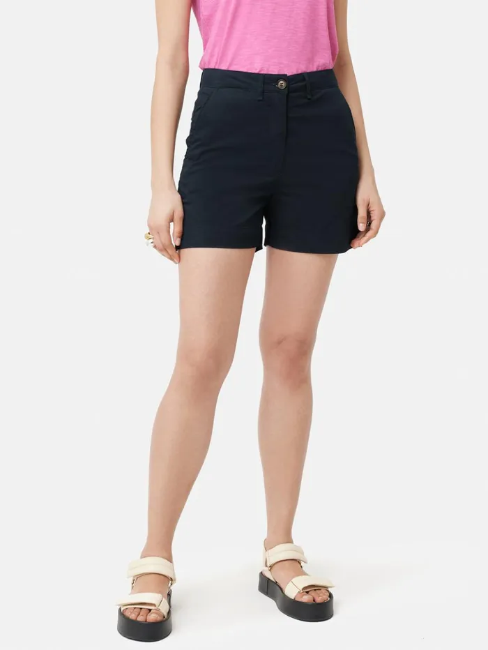 Jigsaw Cotton Chino Short Navy Women Shorts