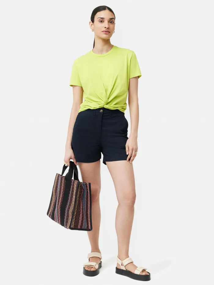 Jigsaw Cotton Chino Short Navy Women Shorts