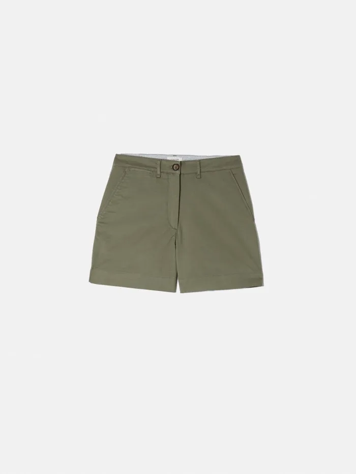 Jigsaw Cotton Chino Short Olive Women Shorts