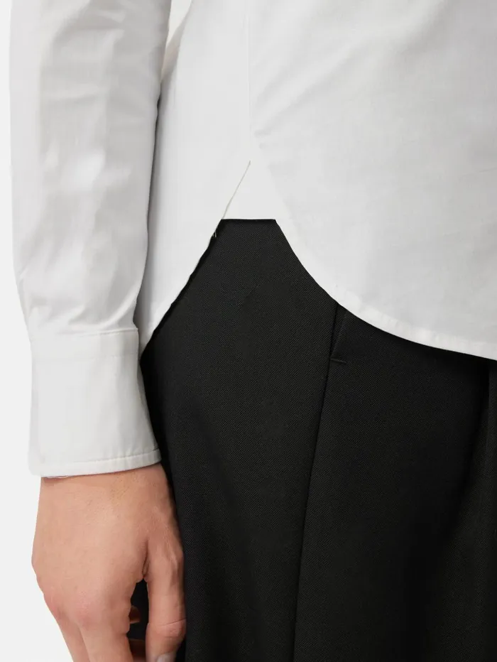Jigsaw Cotton Fitted Shirt White Women Shirts and Tops