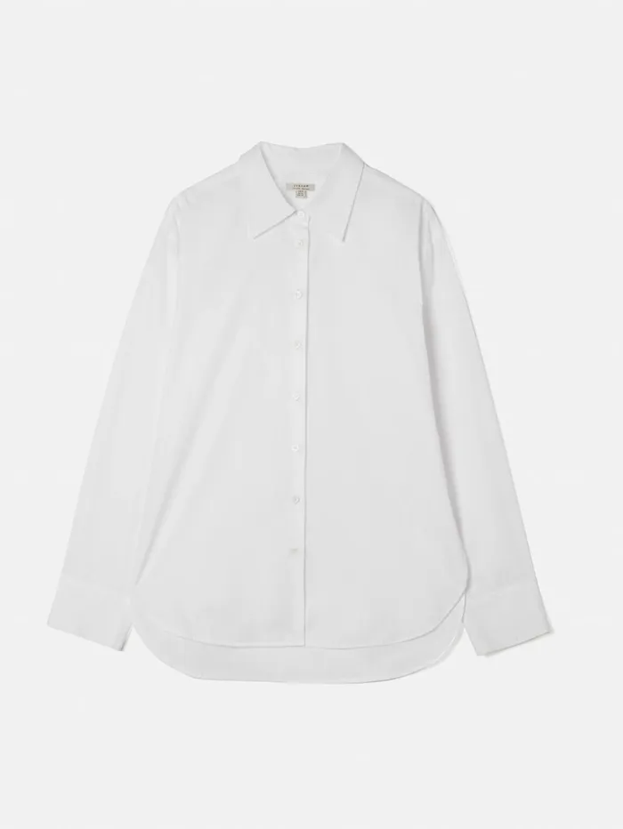 Jigsaw Cotton Fitted Shirt White Women Shirts and Tops