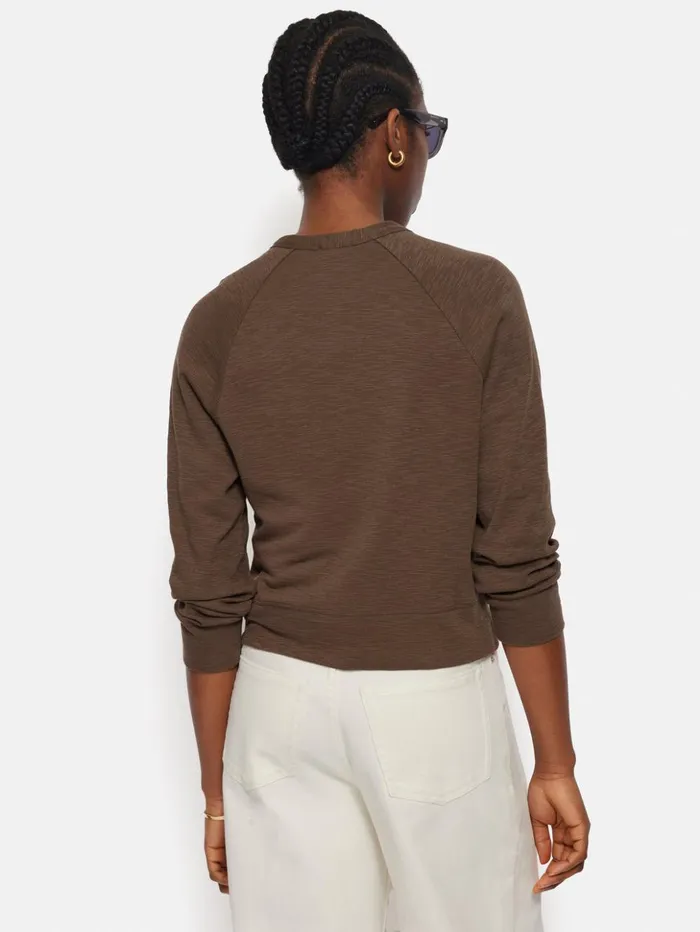 Jigsaw Cotton Luxe Cardigan Brown Women Shirts and Tops