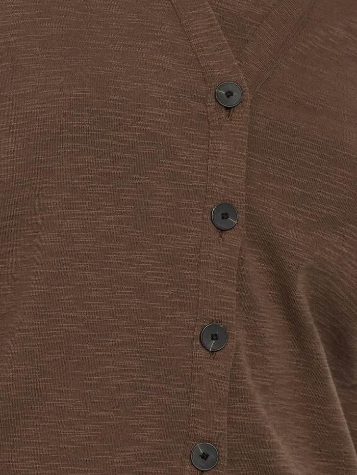 Jigsaw Cotton Luxe Cardigan Brown Women Shirts and Tops