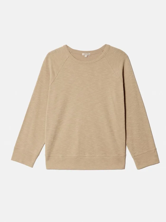 Jigsaw Cotton Luxe Raglan Tee Beige Women Shirts and Tops