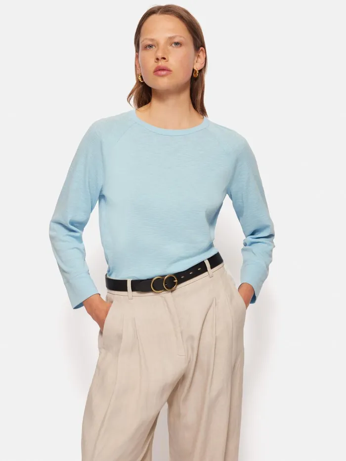 Jigsaw Cotton Luxe Raglan Tee Cool Blue Women Shirts and Tops