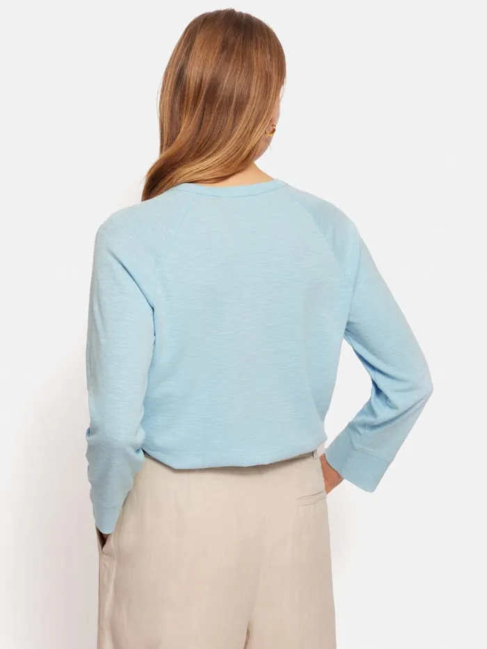 Jigsaw Cotton Luxe Raglan Tee Cool Blue Women Shirts and Tops