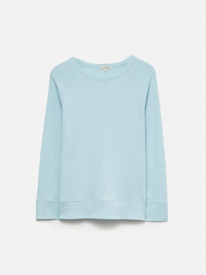 Jigsaw Cotton Luxe Raglan Tee Cool Blue Women Shirts and Tops