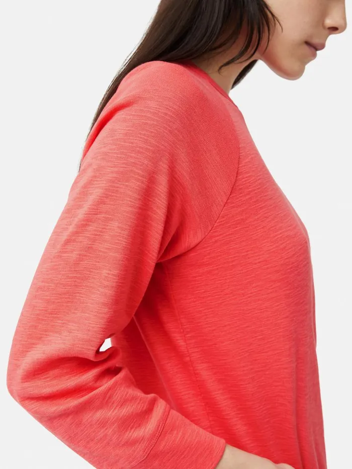Jigsaw Cotton Luxe Raglan Tee Coral Women Shirts and Tops
