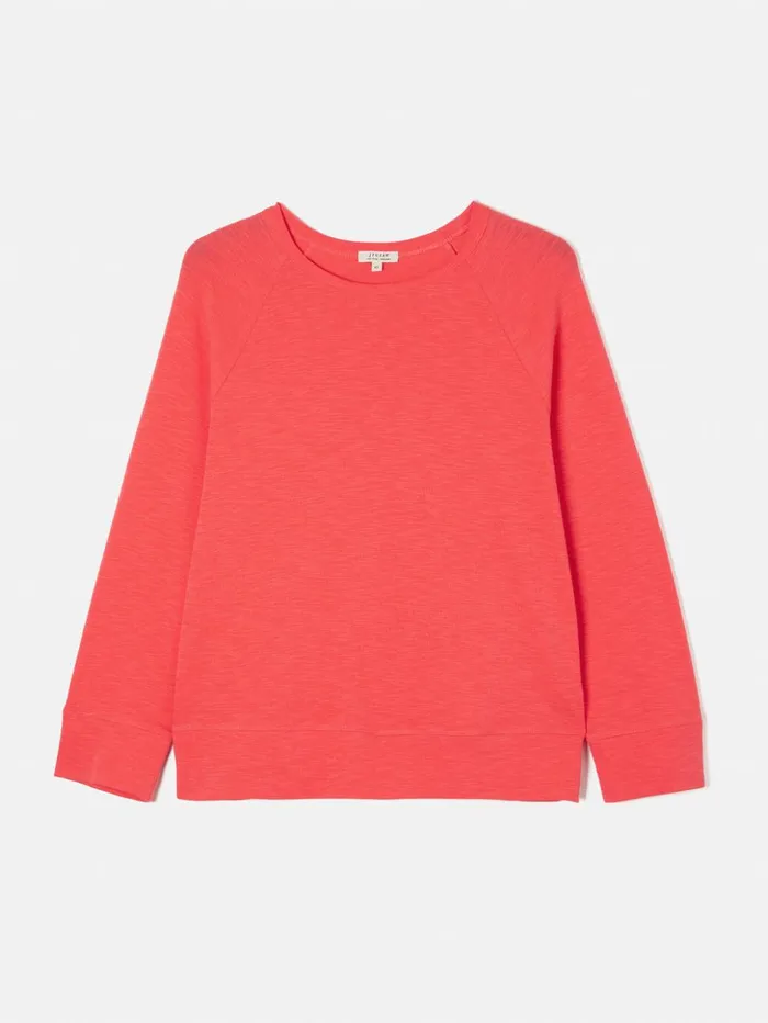 Jigsaw Cotton Luxe Raglan Tee Coral Women Shirts and Tops