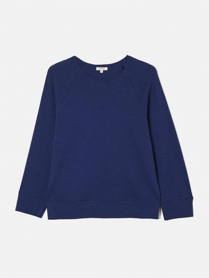 Jigsaw Cotton Luxe Raglan Tee Navy Women Shirts and Tops