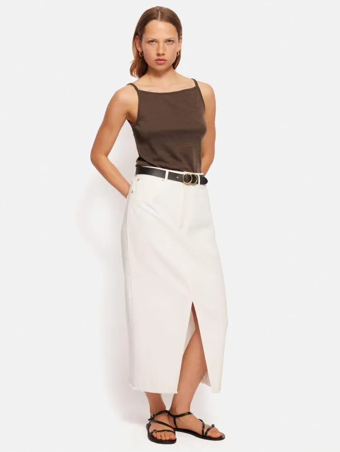 Jigsaw Cotton Luxe Tank Brown Women Shirts and Tops
