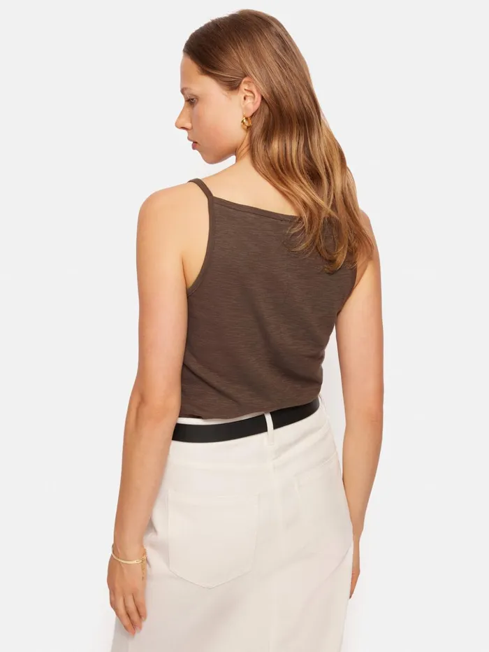 Jigsaw Cotton Luxe Tank Brown Women Shirts and Tops