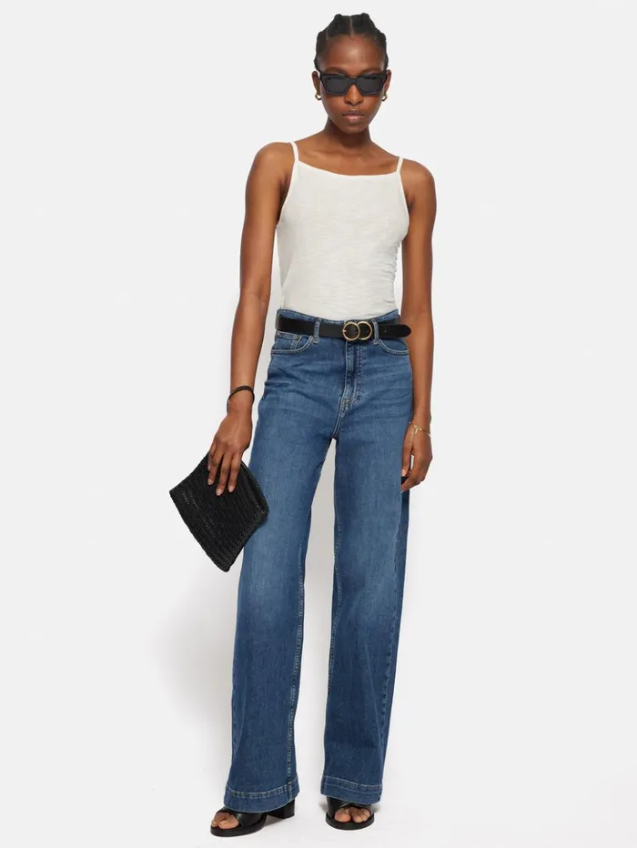 Jigsaw Cotton Luxe Tank Ivory Women Shirts and Tops