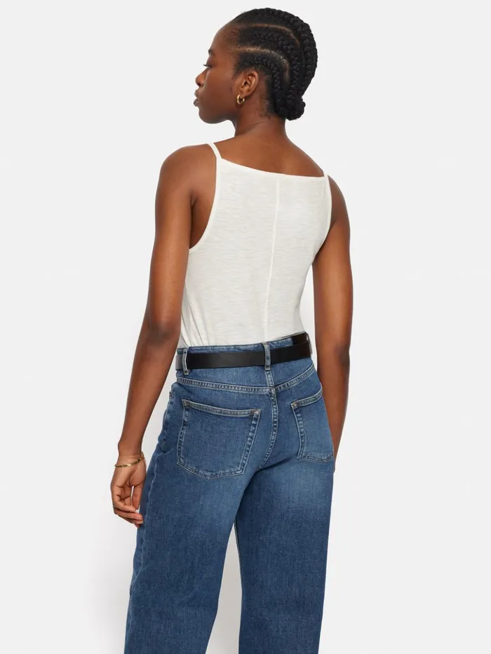 Jigsaw Cotton Luxe Tank Ivory Women Shirts and Tops