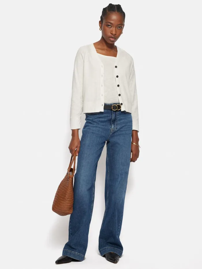Jigsaw Cotton Luxe Tank Ivory Women Shirts and Tops