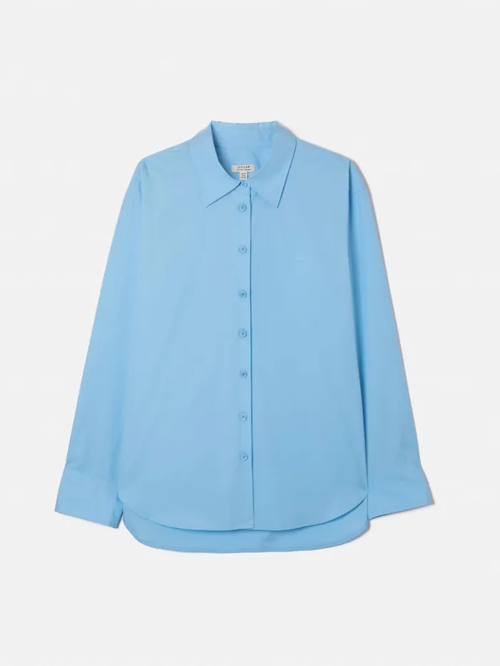 Jigsaw Cotton Poplin Shirt Blue Women Shirts and Tops
