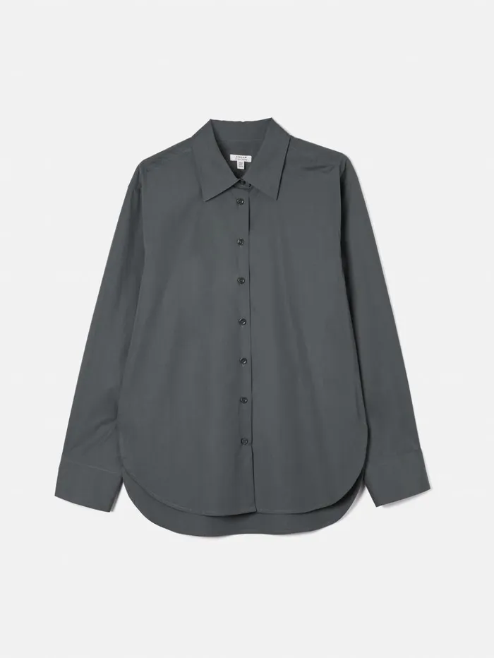 Jigsaw Cotton Poplin Shirt Navy Women Shirts and Tops