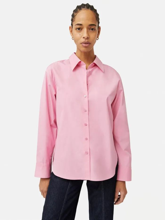 Jigsaw Cotton Poplin Shirt Pink Women Shirts and Tops