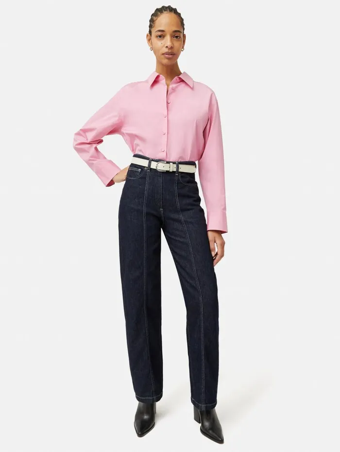 Jigsaw Cotton Poplin Shirt Pink Women Shirts and Tops