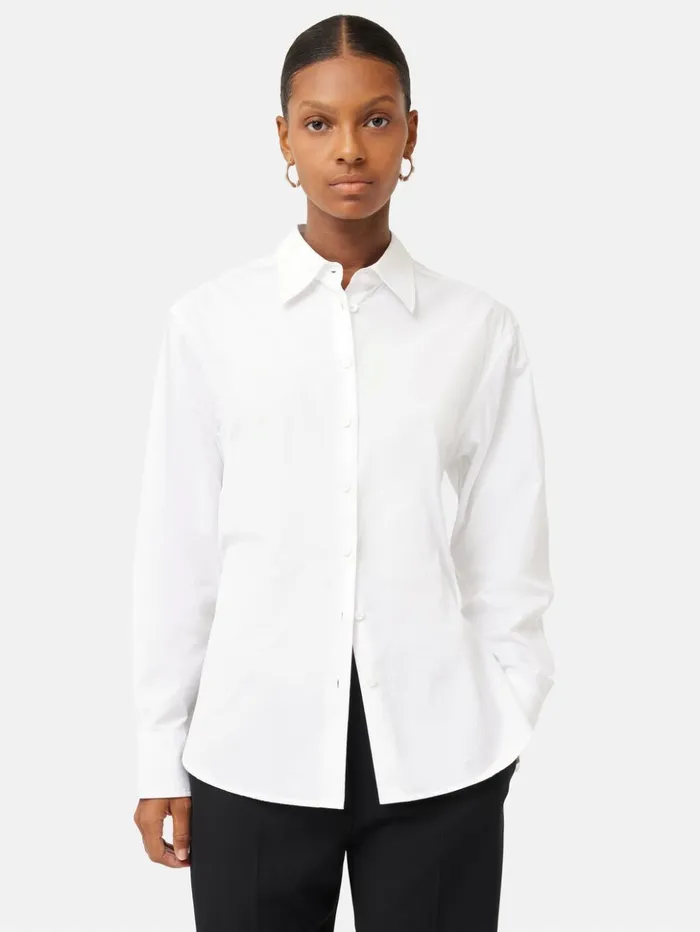 Jigsaw Cotton Poplin Shirt White Women Shirts and Tops