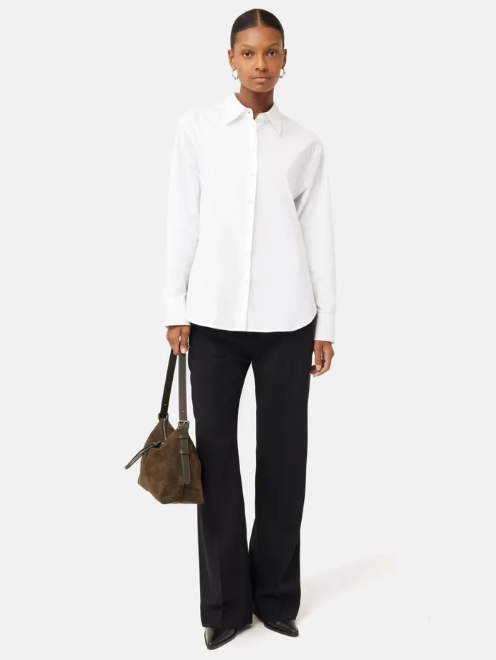 Jigsaw Cotton Poplin Shirt White Women Shirts and Tops
