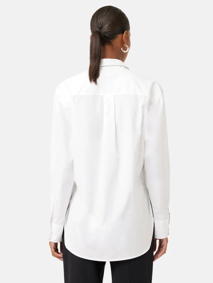Jigsaw Cotton Poplin Shirt White Women Shirts and Tops