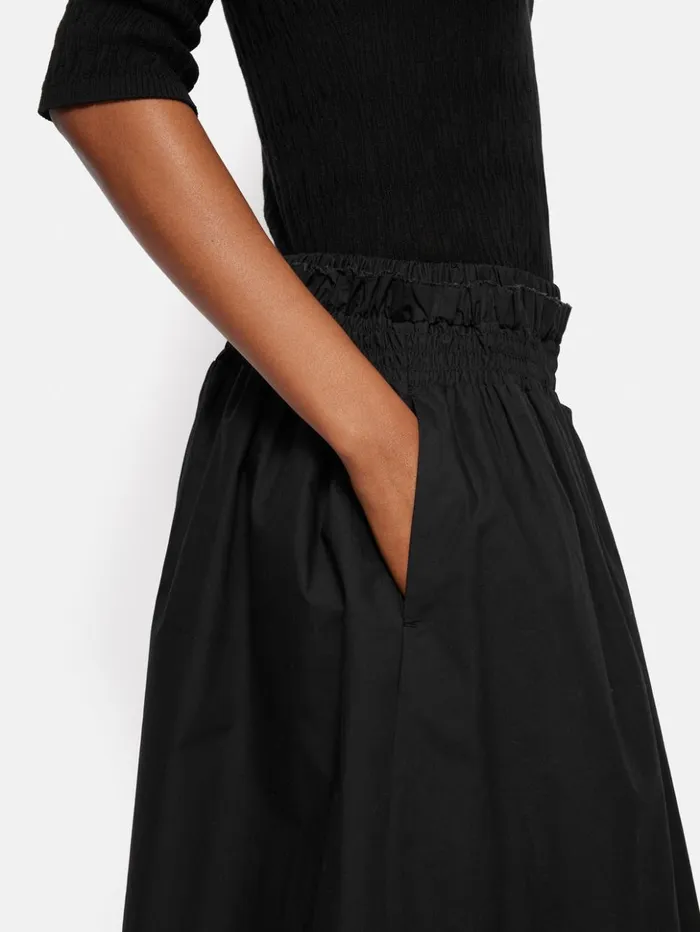 Jigsaw Cotton Poplin Skirt Black Women Skirts