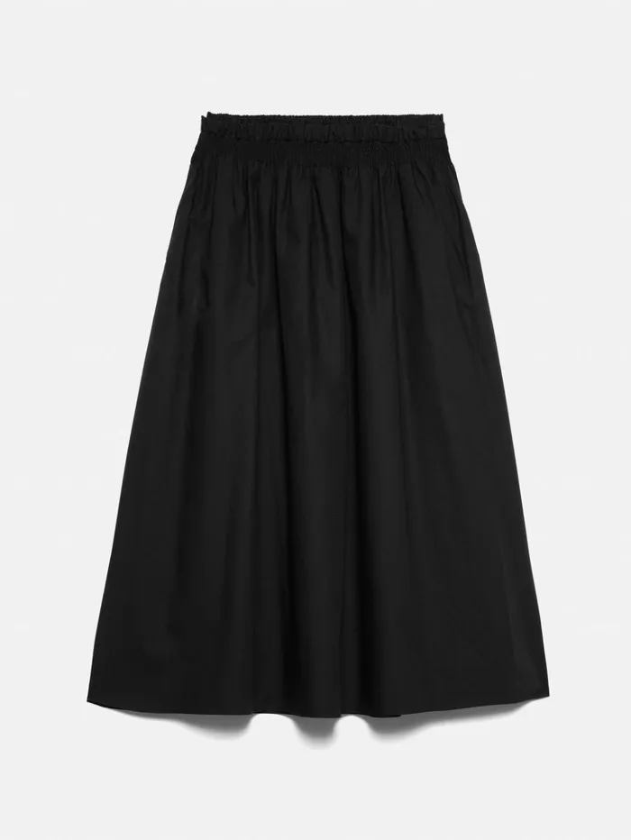 Jigsaw Cotton Poplin Skirt Black Women Skirts
