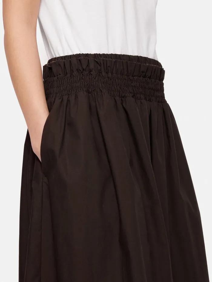 Jigsaw Cotton Poplin Skirt Brown Women Skirts