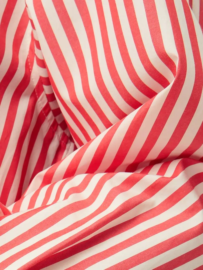 Jigsaw Cotton Poplin Stripe Shirt Coral Women Shirts and Tops