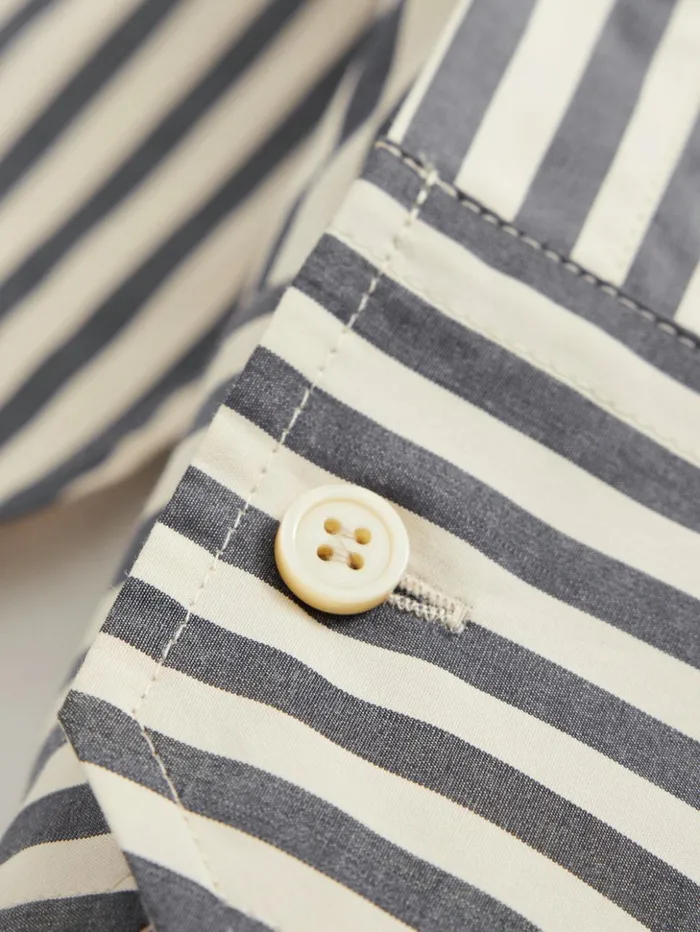 Jigsaw Cotton Poplin Stripe Shirt Cream Women Shirts and Tops