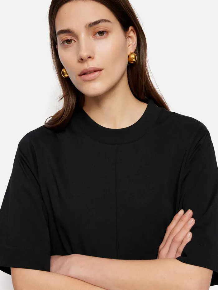 Jigsaw Cotton Riley TShirt Dress Black Women Dresses and Jumpsuits