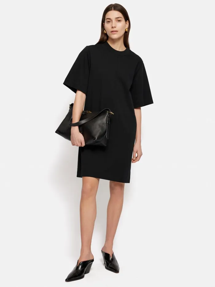 Jigsaw Cotton Riley TShirt Dress Black Women Dresses and Jumpsuits